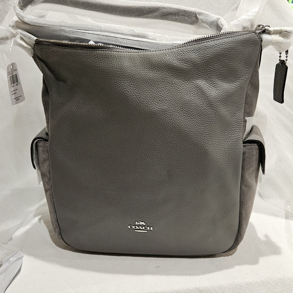 COACH Pennie Hobo in Heather Gray- Leather and Suede -New-never used